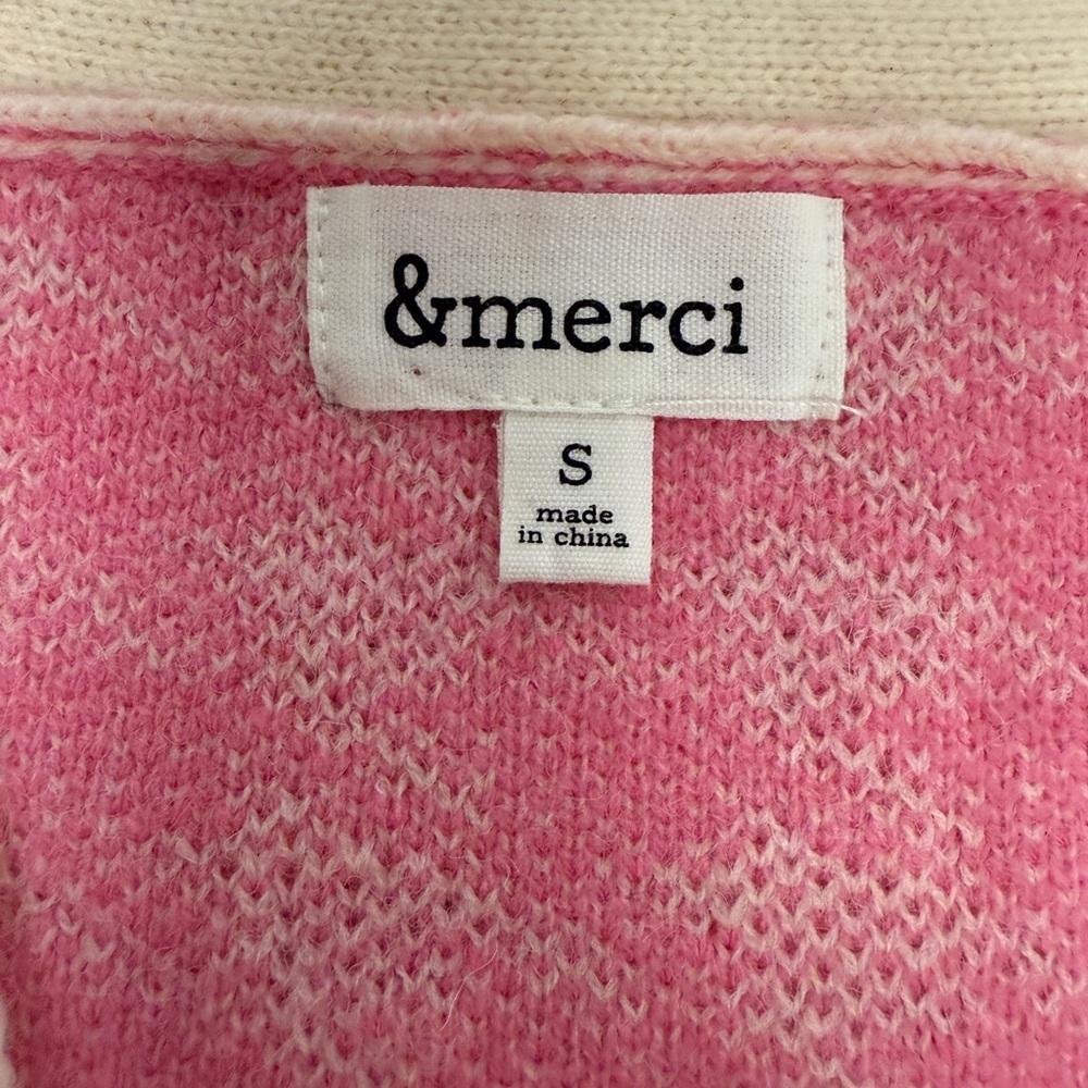 &merci Houndstooth Cardigan V-neck Sweater Women’s Small - Picture 3 of 7